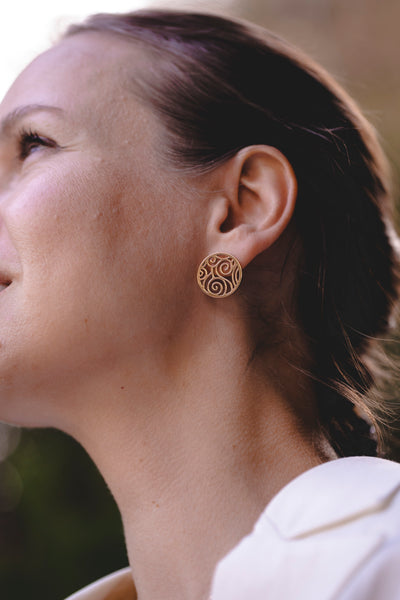 "Life" Small Earrings (Rose Gold Color)