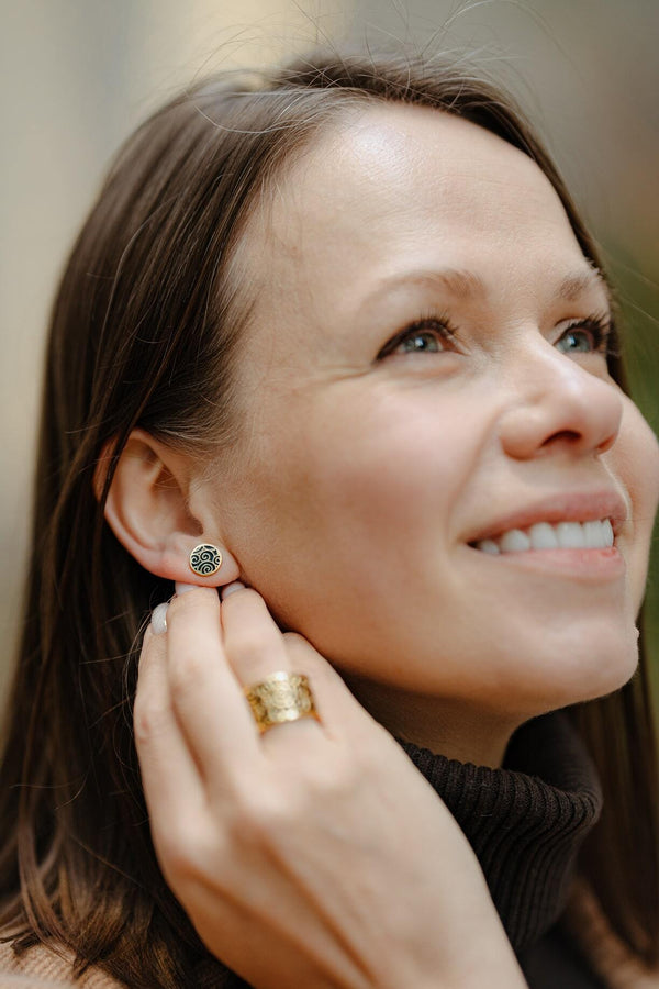 "Luck" Stud Earrings (Gold-Plated)