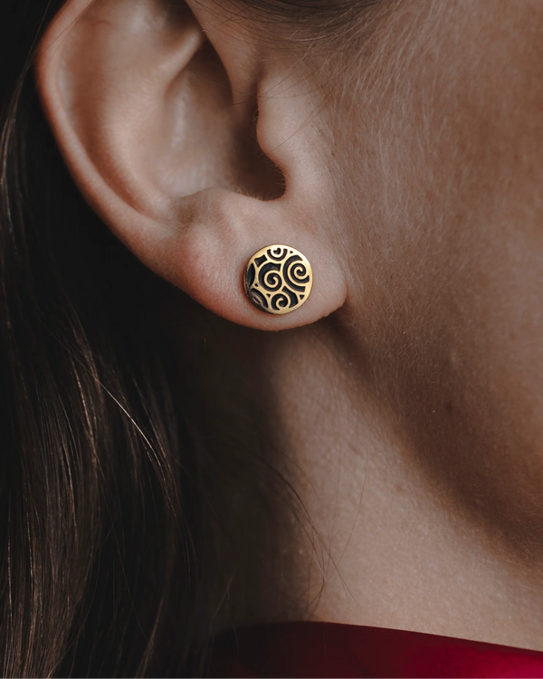 "Luck" Stud Earrings (Gold-Plated)