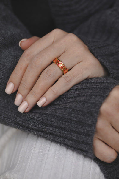 "Happiness" Narrow Wishing Ring