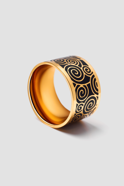 GOOD LUCK Enamel Ring - Polished Design