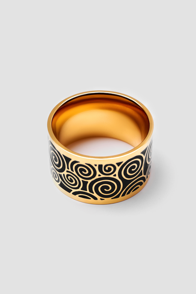 GOOD LUCK Enamel Ring - Polished Design