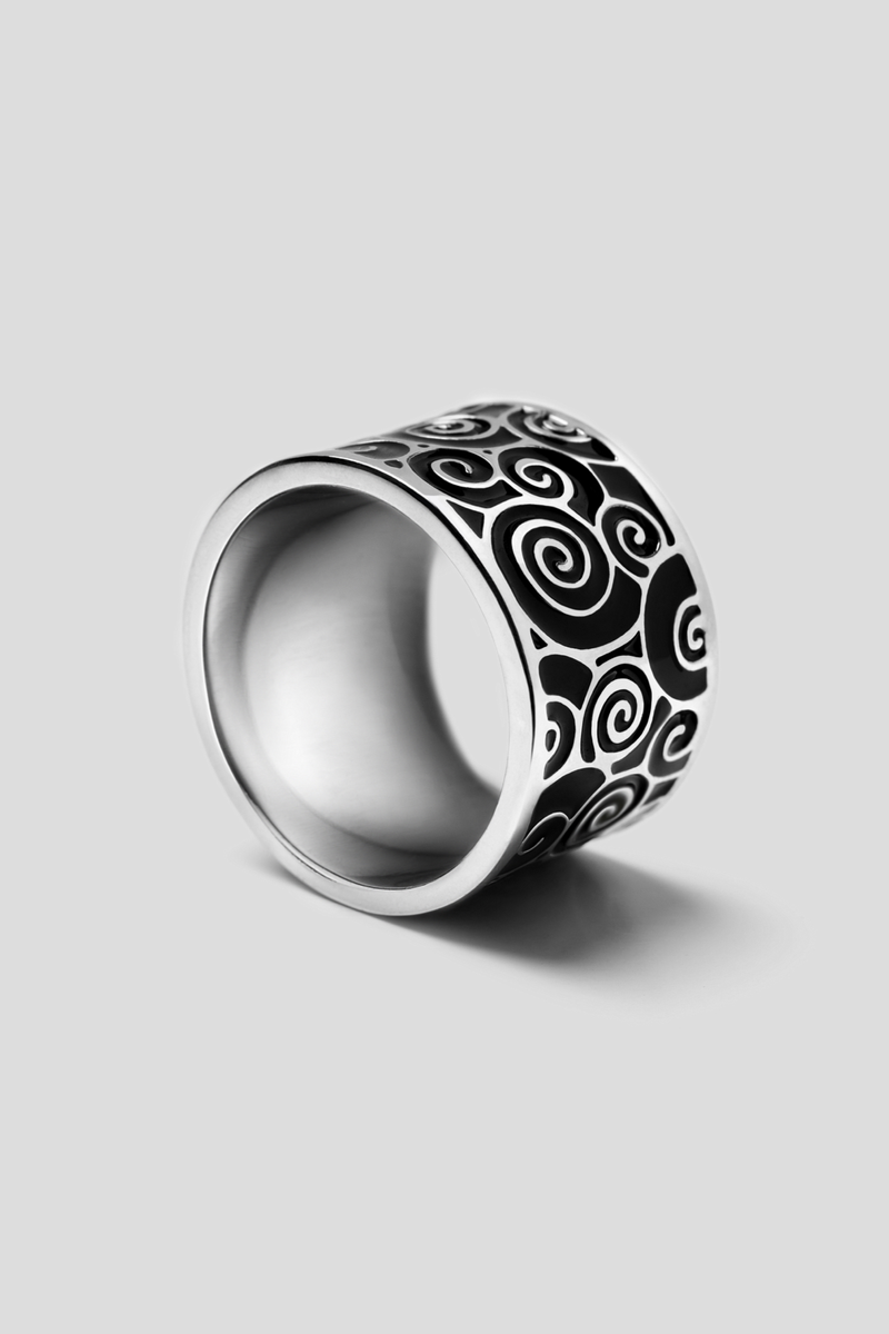 GOOD LUCK Enamel Ring - Textured Design